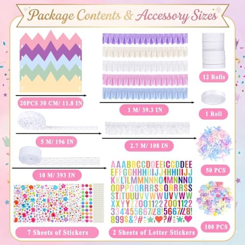 1476Pcs Paper Crowns DIY Birthday Princess Party Crown Kit for Girls Adults