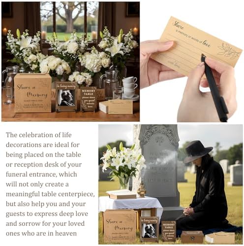 Gilprop 113 Pcs Celebration of Life Share a Memory Cards Set, Rustic