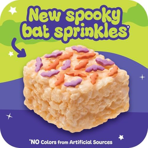 Rice Krispies Treats Mini Crispy Marshmallow Squares, Kids Snacks, Cereal Bars, Halloween, 23.2oz Box (60 Bars)