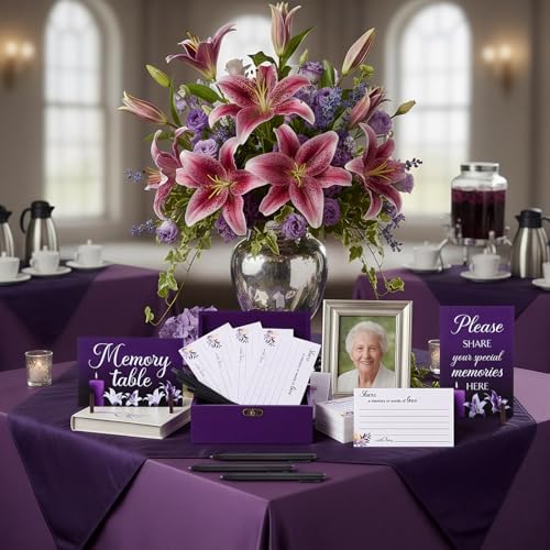 Gilprop 112 Pcs Share a Memory Cards for Celebration of Life, Lily