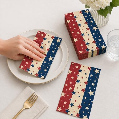 100 Count Patriotic 4th Of July Paper Napkins