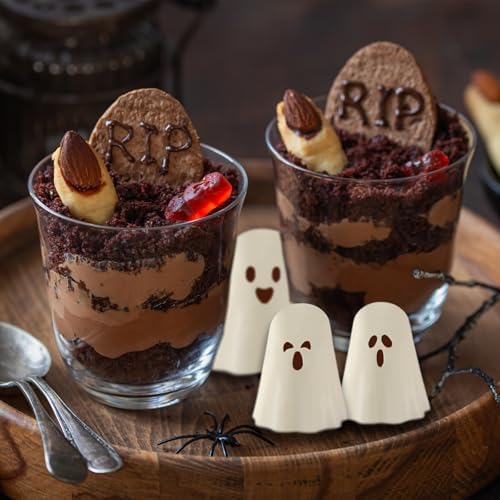 Ghost Silicone Molds 2 Packs Non-Stick 3D Chocolate Molds 9-Cavity Cute Ghost Mold for Jelly Gummy Candy Pudding Ice Cube Resin Cake Halloween Party Decorations