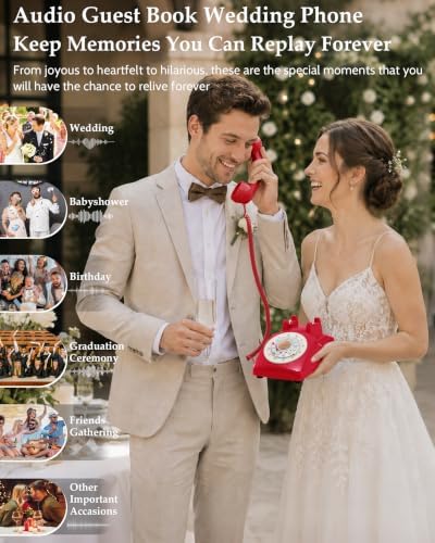 Audio Guest Book Wedding Phone, Retro Guestbook Phone Record Voice Messages