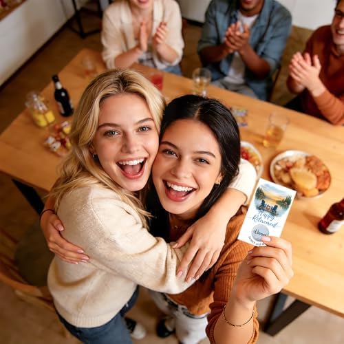 TOUNER 50Pcs Lake Retirement Party Scratch Off Game Cards, Lake Theme Retirement Scratch Cards for Moving Away Farewell Leaving Goodby Activity Birthday Party Family Gathering Raffle Tickets