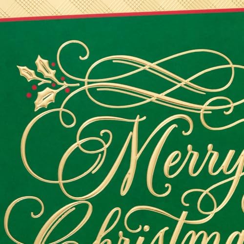 Hallmark Christmas Cards, 40-Pack with Envelopes (Green and Gold)