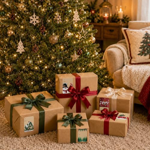 120 PCS 8 Designs Self Adhesive Christmas Gift Tag Stickers