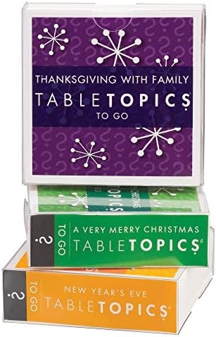 TableTopics Holiday Conversation Pack for Families, 120 Festive Conversation Cards for Thanksgiving, Christmas, & New Year's Eve, Family Bonding Game