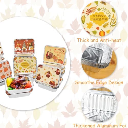 42Pcs Thanksgiving Leftover Containers with Lids, Tin Foil Containers