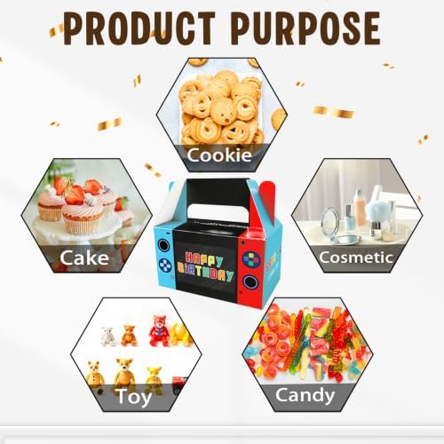 Video Game Party Favor Boxes Gamer Birthday Goodie Bags Console Treat Box