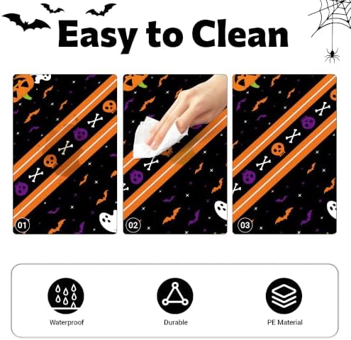 Childom 3 Pack Halloween Tablecloth for Rectangle Table,Halloween Decor