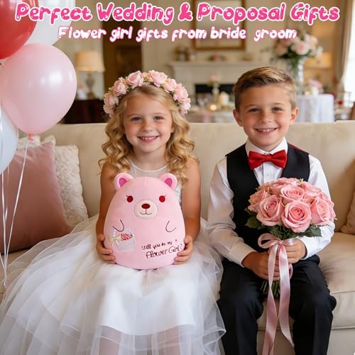 Flower Girl Teddy Bear Stuffed Animal,Will You Be My Flower Girl