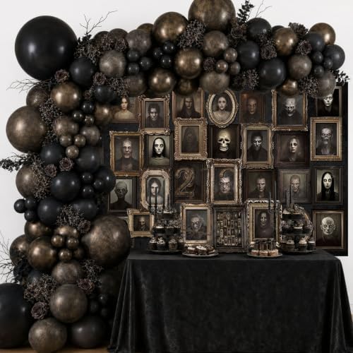 Mocsicka 8x6ft Happy Halloween Portrait Backdrop (Black, 96x72 inch)