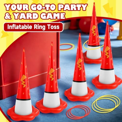 5 Pack Inflatable Ring Toss Game- Cartoon Animation Party Games Set