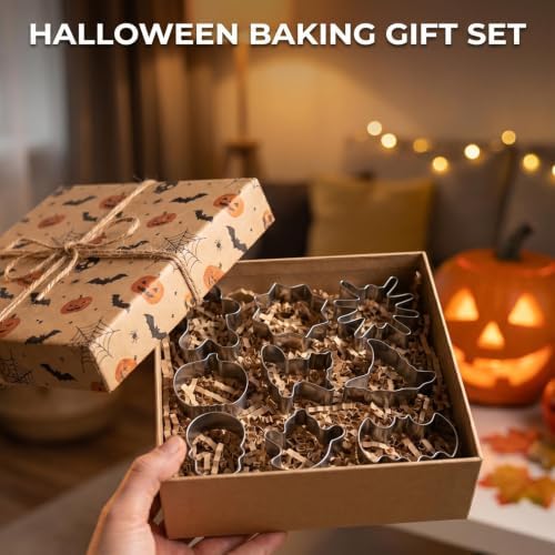 Halloween Cookie Cutters,9 Piece Stainless Steel Metal Cookie Cutter Shapes