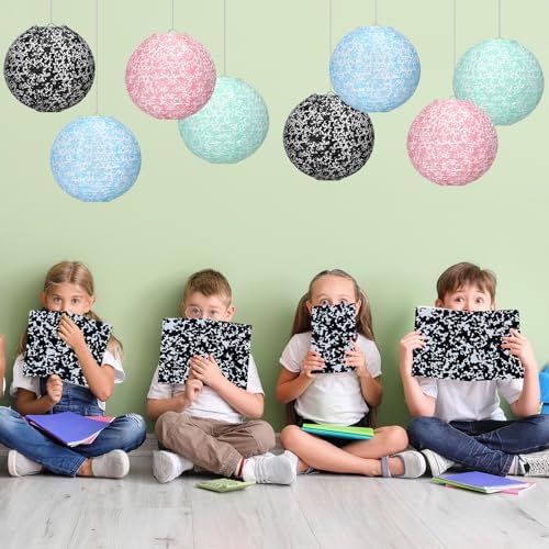 Baquler 12 Pcs Composition Notebook Hanging Lanterns Decorations, Pastel