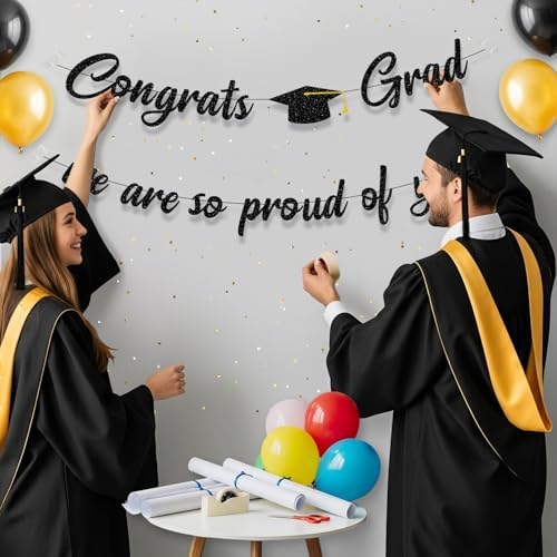 Graduation Decorations 2026 Party Supplies, Pre-strung K-12th Grade Photo Banner, Congrats Grad Class of 2026 We Are So Proud of You