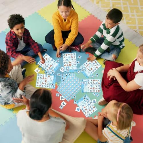 Snowman Christmas Bingo Game for 24 Players & Teams - Large Group Family Holiday Party Game, Kids Activities, Crafts, Party Favors and Gift