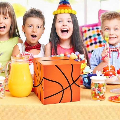 Basketball Card Box Sports Party Favors Post Box Cardboard Receiving Money Holder for Basketball Theme Wedding Reception, Baby Showers, Anniversary, Birthday Party, Table Centerpiece Decorations