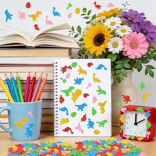 425Pcs Foam Stickers Glitter 3D Dinosaur Foam Shape Sticker,Dinosaurs