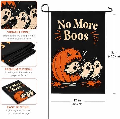 Halloween Party Decorations - Ghost Pumpkin Halloween Garden Flag | Double Sided Halloween Backdrop Banner - Halloween Party Favors Supplies Decor for Garden Yard Porch Patio Lawn Outdoor Outside