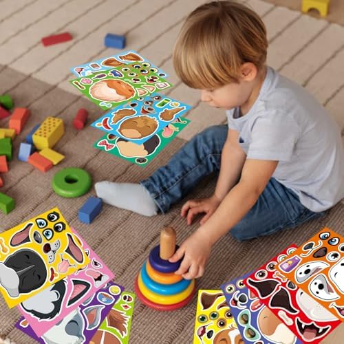 Make a Face Stickers, Make Your Own Dog Stickers for Kids, Animal Sticker