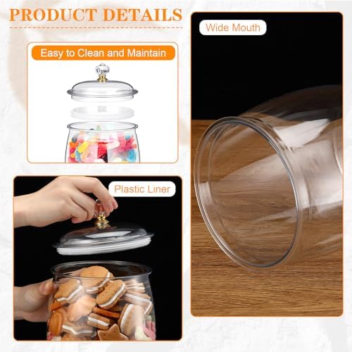 Nuogo 4 Pcs Plastic Candy Jars with Lid Unbreakable,Stylish,42 oz