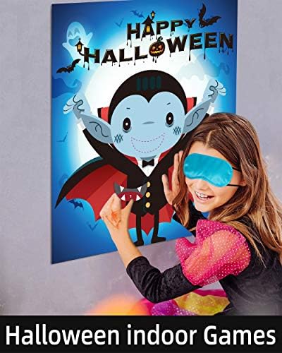 Halloween Games for Kids, Pin The Mouth on Vampire, Pin the Tail Games