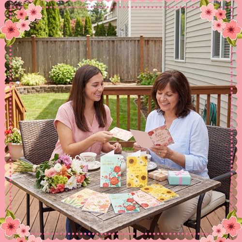 Crtiin 240 Set Mother's Day Cards Bulk 2027 Floral Gold Foil Greeting Cards