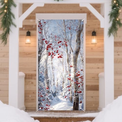 Nuxovilar Christmas Door Banner Polyester 35x70 Inches