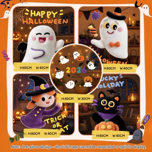Halloween Window Clings Set, Static-Adhering & Scratch-Free Decor