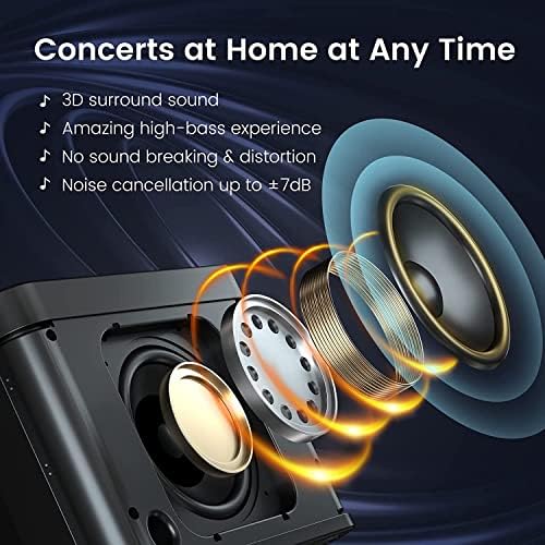 Karaoke Machine for Adults and Kids, Portable Bluetooth Karaoke Speaker with 2 Wireless Microphones for TV, Singing Karaoke for Home Party, Great Gifts for Boys and Girls