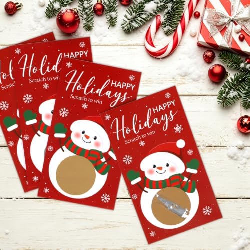 Christmas Scratch Off Cards, Fun Holiday Scratch Off Cards for Party, Christmas Lottery Tickets for Family Activities, Raffle Prize Card