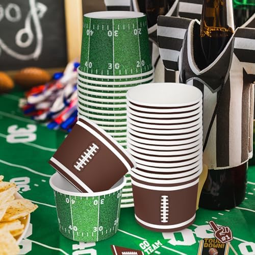 Gatherfun Football Party Supplies Kit for 50 Guests - Snack Cups for Football Birthday and Tailgate Party Decorations