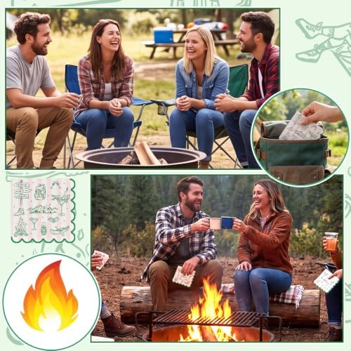 NatNarr 50 Pk Camp Bachelorette Napkins, 6.5" Scalloped Camping Decorations