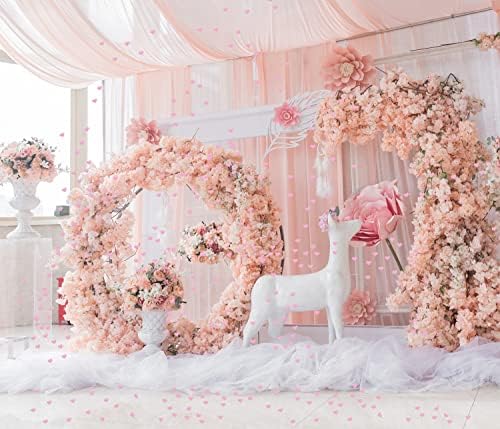 ONLYKXY 200Pcs Sponge Confetti Flower Decor Heart Shape Petals Table Wedding Decoration Glitter Scatter for Wedding Party Valentine's Day Scatter Ponge Petal Confetti (Pink)
