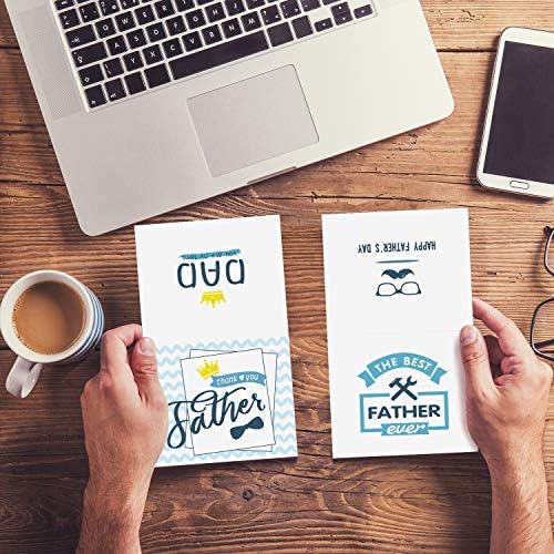 TUPARKA 36 Pack Father's Day Greeting Cards with Envelopes, 6 Assorted Unique Designs for Father's Day