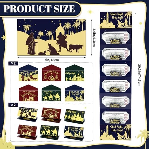 12 Pack Christmas Money Holders for Christmas Cash Gifts