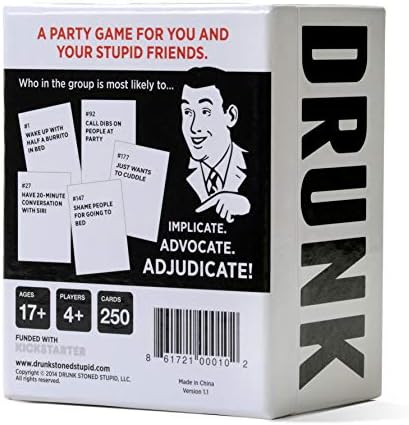 DSS Games Drunk Stoned or Stupid | A Party Game to Call Out Your Friends | 250 Fun Party Prompts Cards for Adults, Game Nights, Gatherings, Conversation Starter | Ages 17 Up