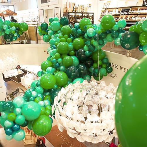 PartyWoo Pearl Light Green Balloons 140pcs Pastel Green Different Sizes
