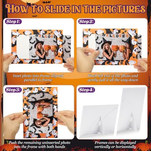 AmazingSpark 50 Pack Photo Frames 4x6 with Stands, Halloween Ghost