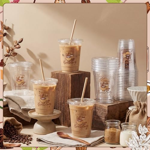 FillTouch 50 Pcs a Baby Is Brewing Baby Shower Decorations Plastic Cups