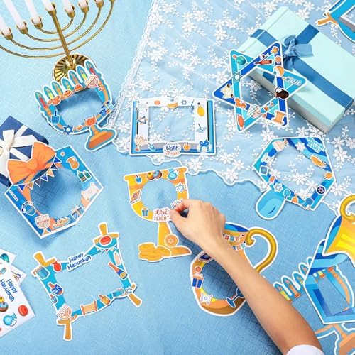 Jetec 48 Sets Hanukkah Picture Frame Craft Kits with Stickers