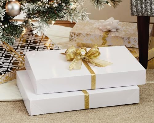 Hallmark 17" XL Gift Boxes with Lids (12 White Robe Boxes, White)