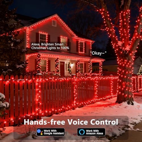 Brizled Smart Red & Green Color Changing Christmas Lights 200 LED 66 ft