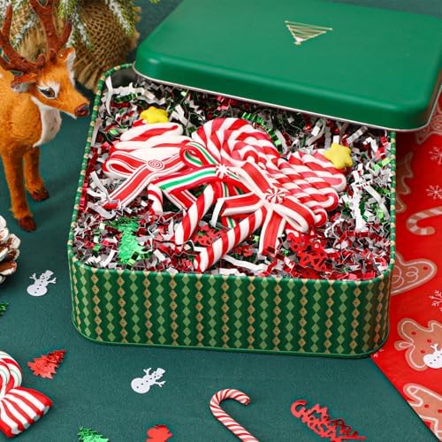 Jansun Christmas Crinkle Cut Paper Shred, 4oz Metallic Red Green White