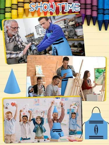 Teenyyou Crayon Costume with Apron and Cone Hat Adult