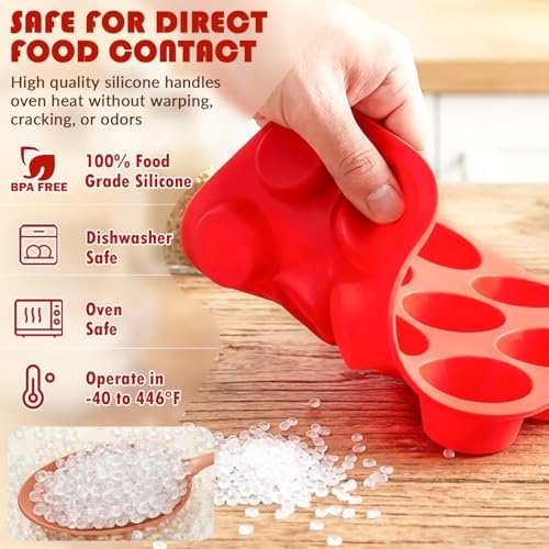 HKNMTT 2Pcs Silicone Muffin Pans for Baking 12Cups BPA-Free Egg Bites Mold