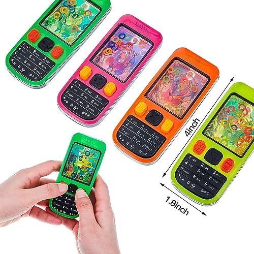Gejoy 24 Pcs Handheld Water Ring Games Cellphone for Kids,Cute
