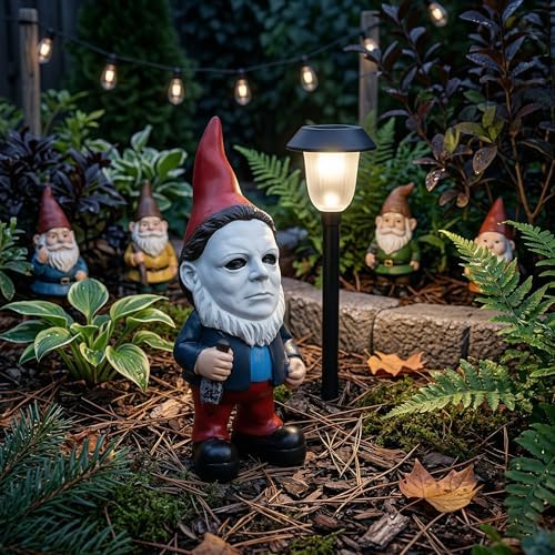 SPINNDO Horror Decor Halloween Decorations Indoor Garden Gnome Garden Statue Home Décor (B.red)