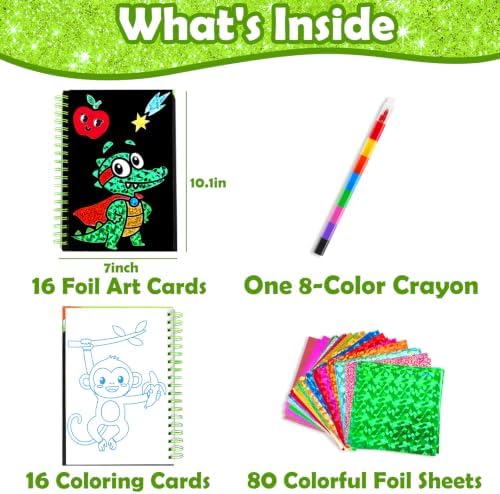 FUNNYB&G Foil Art Craft Kit for Kids, Sparkly Birthday Gift Toy for Kids